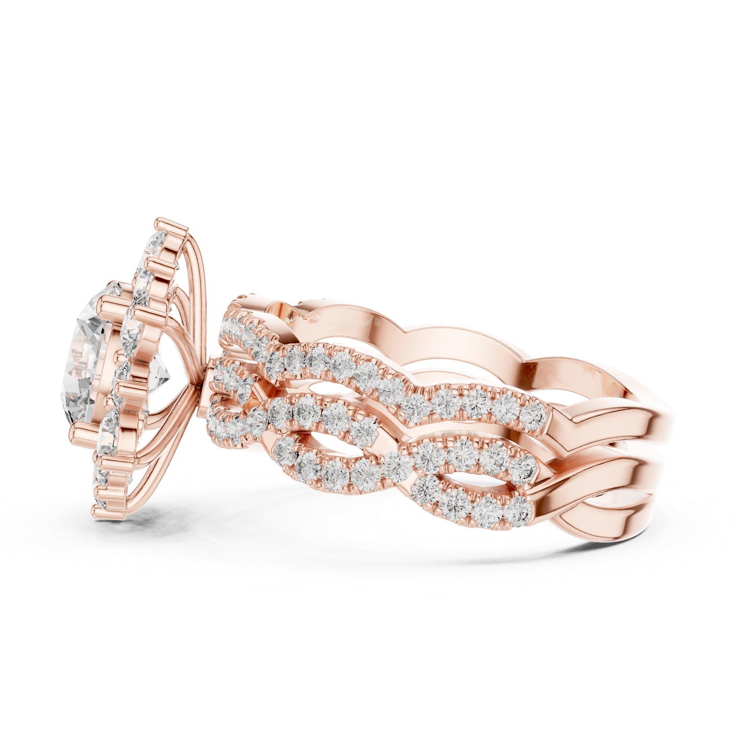 18K Rose Gold Round Lab-Grown Diamond Everyday Wear Ring for Women | Pure Carat