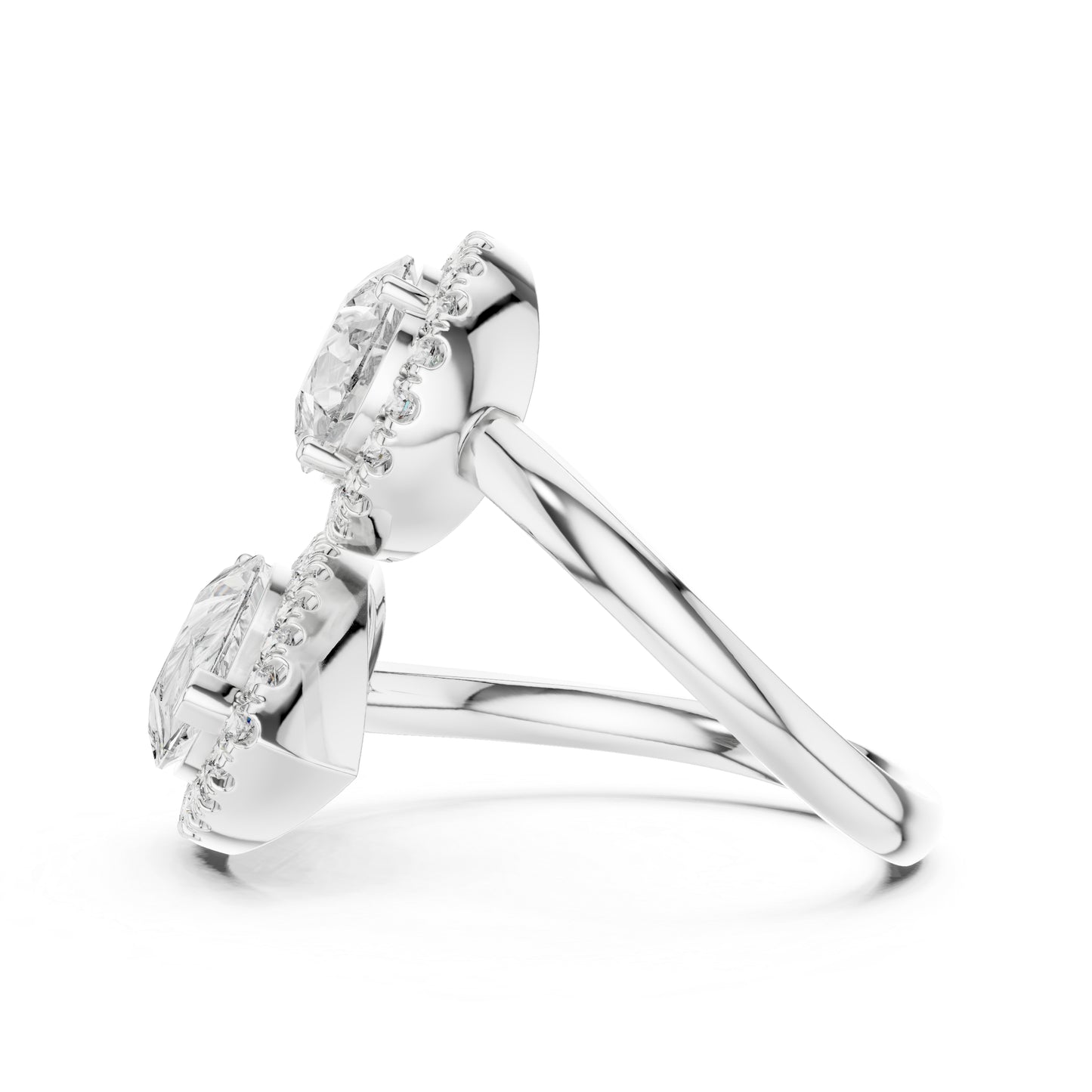 18K Rose Gold Round & Pear Lab-Grown Diamond Engagement Ring for Women | Pure Carat