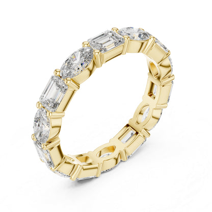 14K White Gold Emerald & Oval Lab-Grown Diamond Engagement Ring for Women | Pure Carat