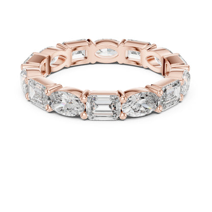 14K White Gold Emerald & Oval Lab-Grown Diamond Engagement Ring for Women | Pure Carat