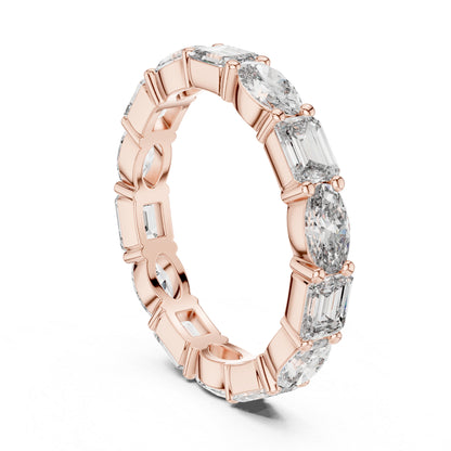 14K White Gold Emerald & Oval Lab-Grown Diamond Engagement Ring for Women | Pure Carat