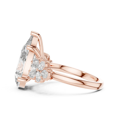 18K Rose Gold Pear Lab-Grown Diamond Engagement Ring for Women | Pure Carat