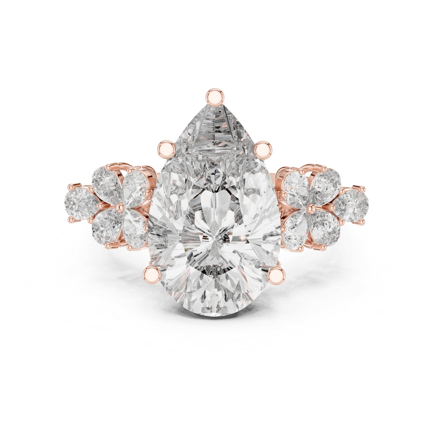 18K Rose Gold Pear Lab-Grown Diamond Engagement Ring for Women | Pure Carat