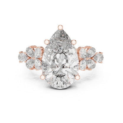 18K Rose Gold Pear Lab-Grown Diamond Engagement Ring for Women | Pure Carat