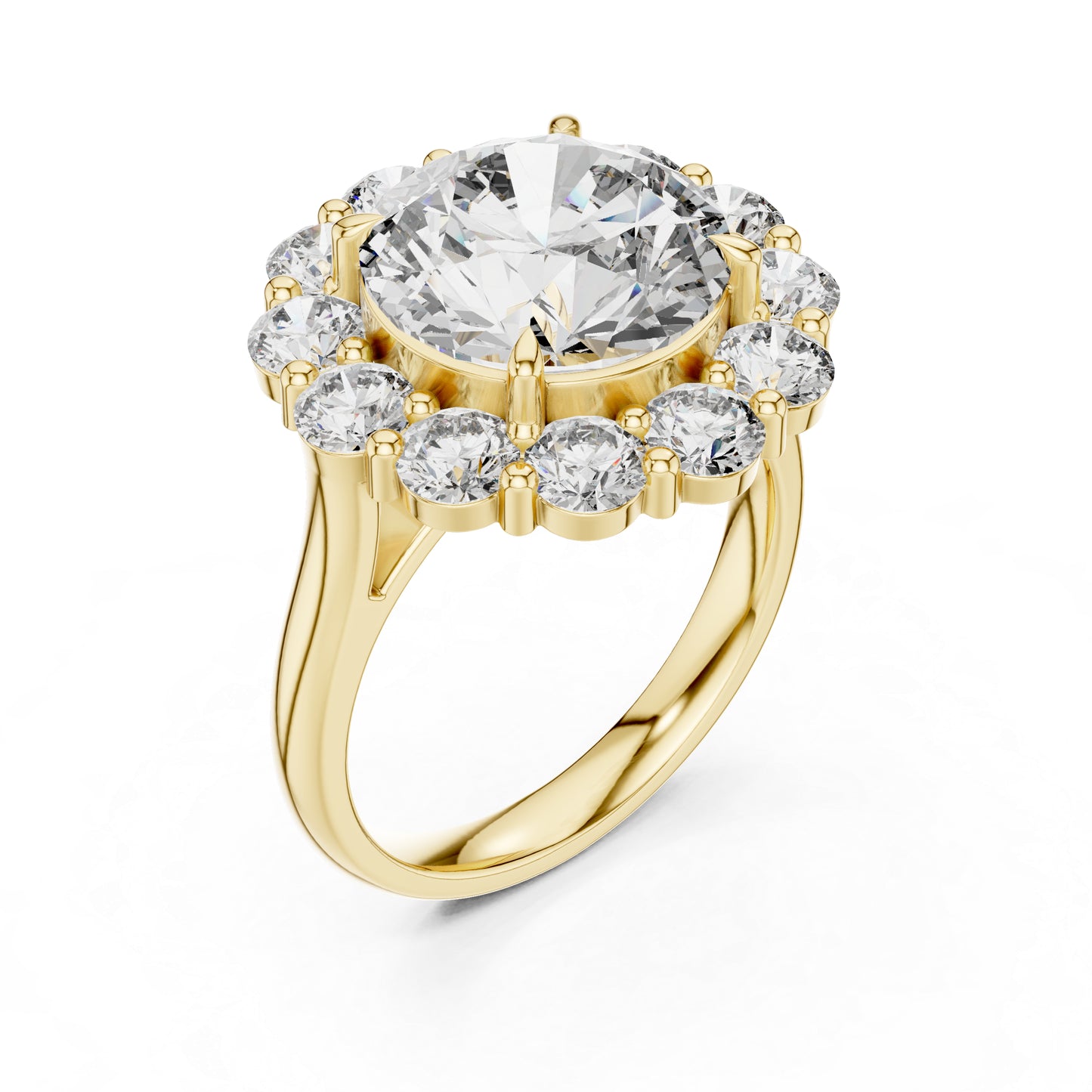 18K Yellow Gold Round Lab-Grown Diamond Anniversary Gift Ring for Women | Pure Carat