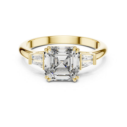 14K Yellow Gold Emerald Lab-Grown Diamond Engagement Ring | Pure Carat
