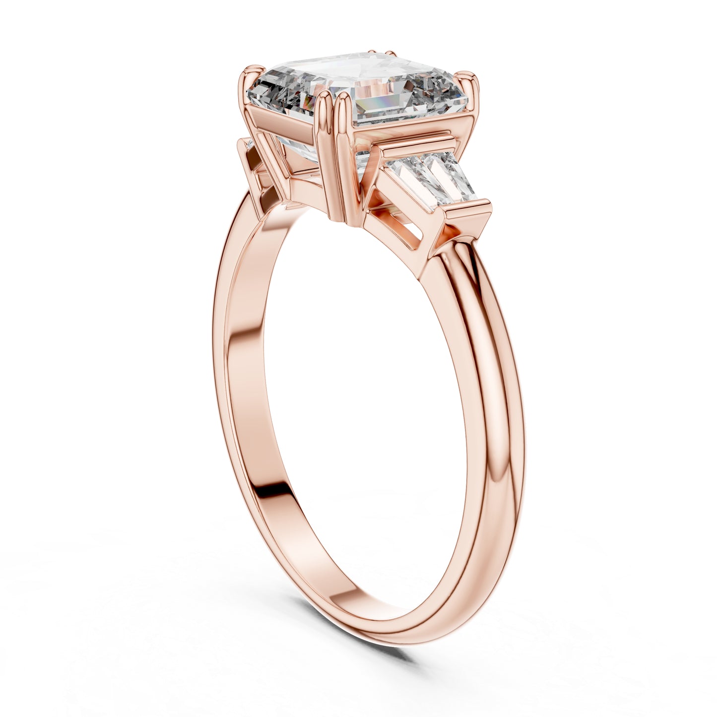 14K Yellow Gold Emerald Lab-Grown Diamond Engagement Ring | Pure Carat