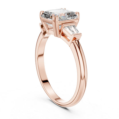 14K Yellow Gold Emerald Lab-Grown Diamond Engagement Ring | Pure Carat