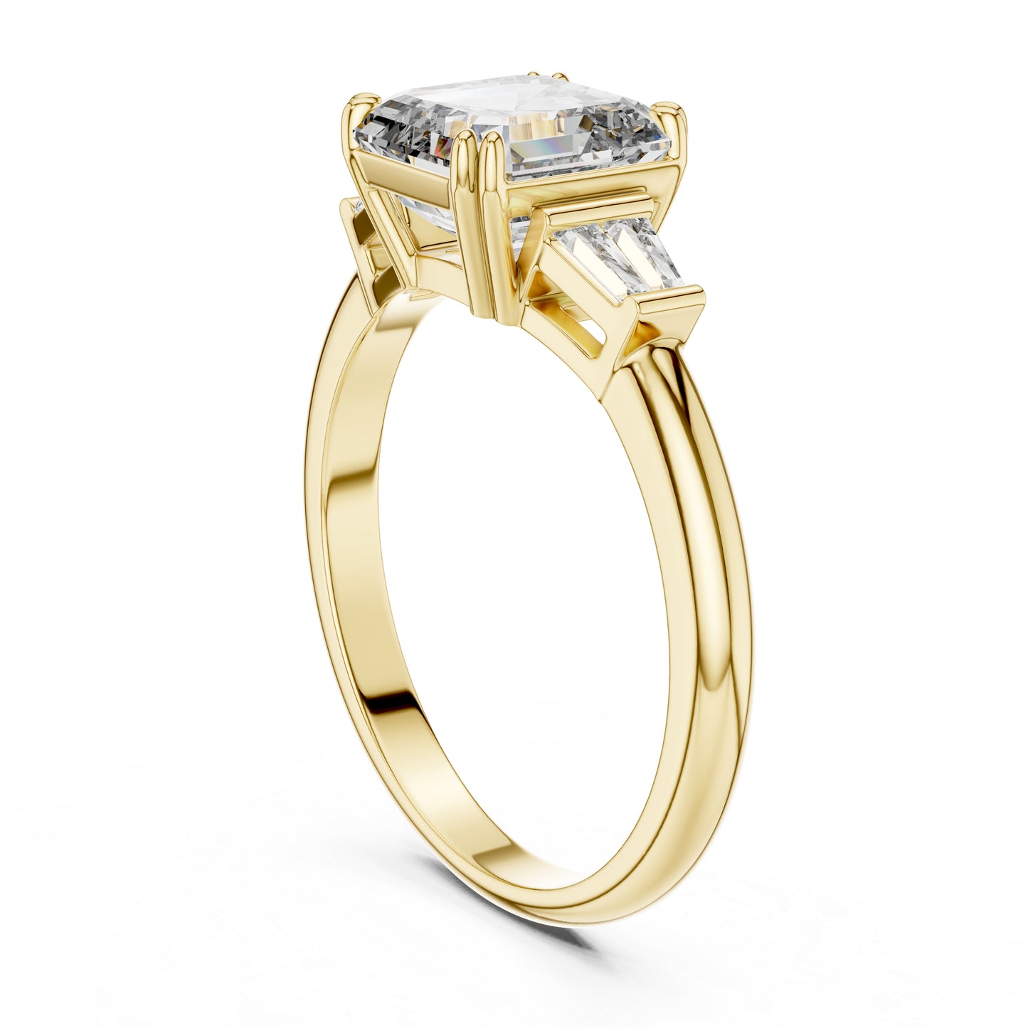 14K Yellow Gold Emerald Lab-Grown Diamond Engagement Ring | Pure Carat
