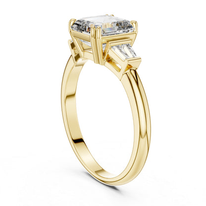 14K Yellow Gold Emerald Lab-Grown Diamond Engagement Ring | Pure Carat