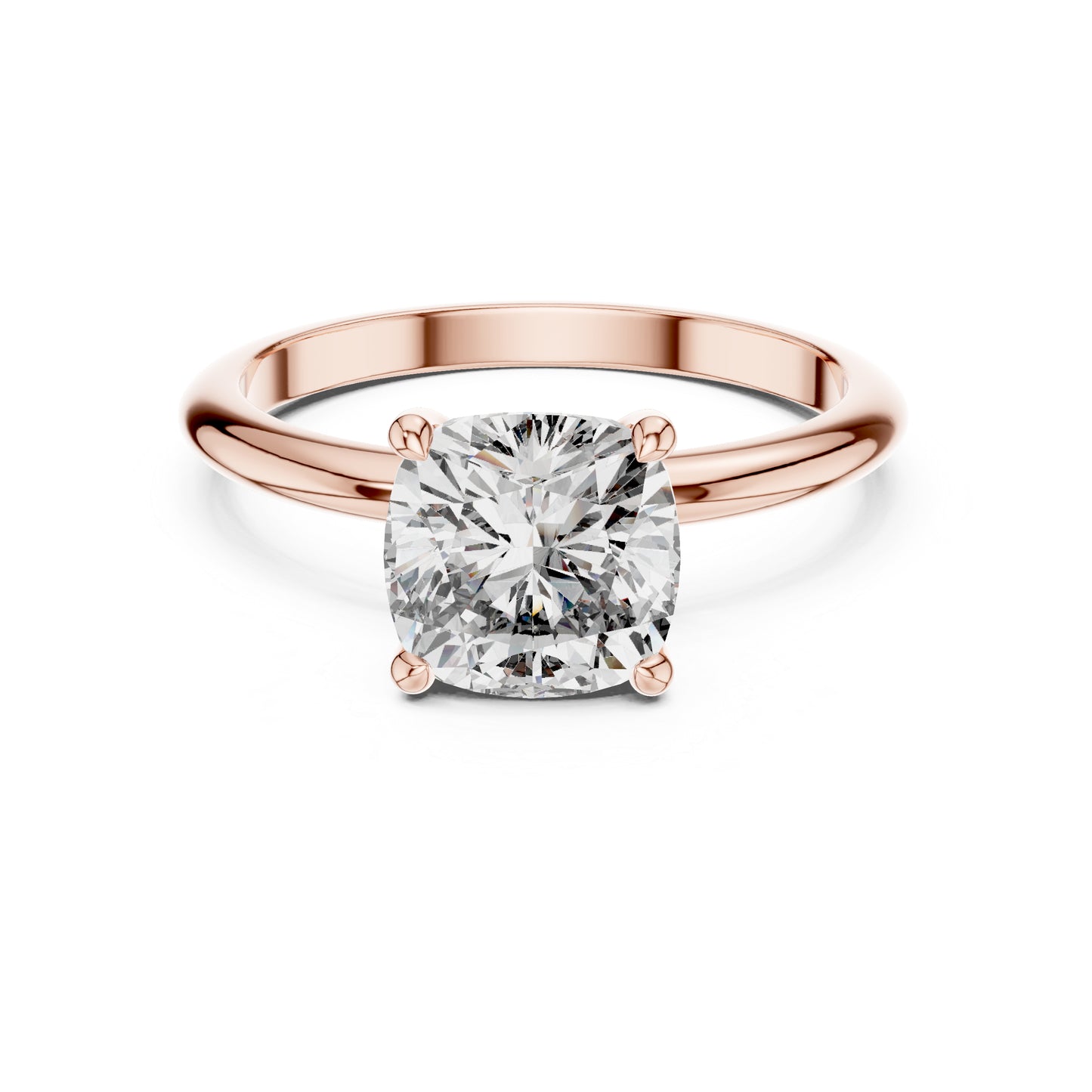 18K Rose Gold Cushion Square Lab-Grown Diamond Engagement Ring for Women | Pure Carat