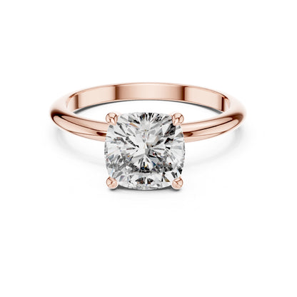 18K Rose Gold Cushion Square Lab-Grown Diamond Engagement Ring for Women | Pure Carat