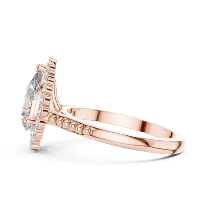 18K White Gold Round & Pear Lab-Grown Diamond Everyday Wear Ring for Women | Pure Carat