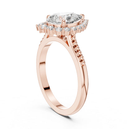 18K White Gold Round & Pear Lab-Grown Diamond Everyday Wear Ring for Women | Pure Carat