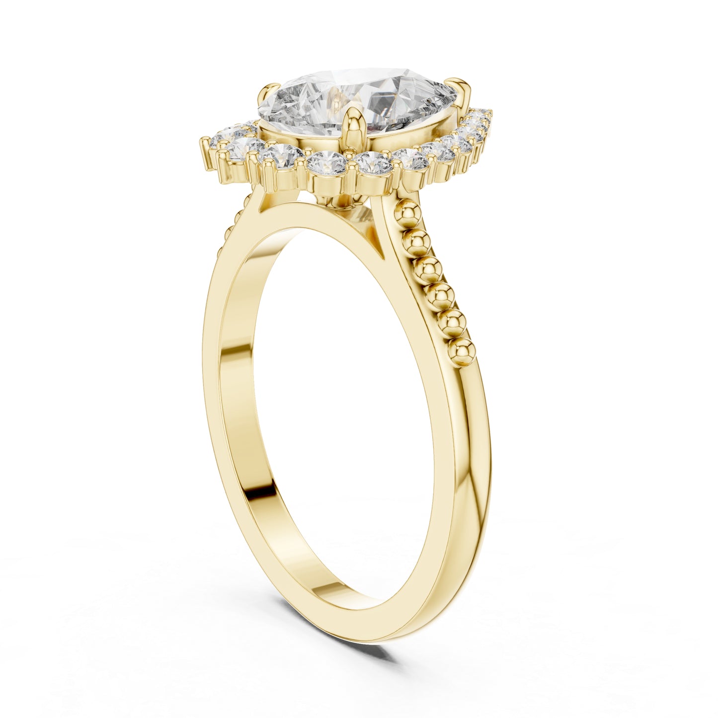 18K White Gold Round & Pear Lab-Grown Diamond Everyday Wear Ring for Women | Pure Carat