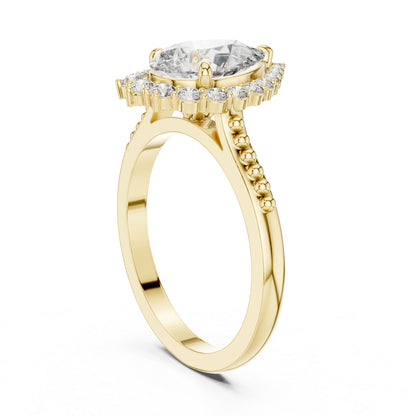 18K White Gold Round & Pear Lab-Grown Diamond Everyday Wear Ring for Women | Pure Carat