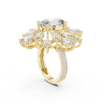 18K Rose Gold Round, Marquise, Pear & Oval Lab-Grown Diamond Everyday Wear Ring for Women | Pure Carat