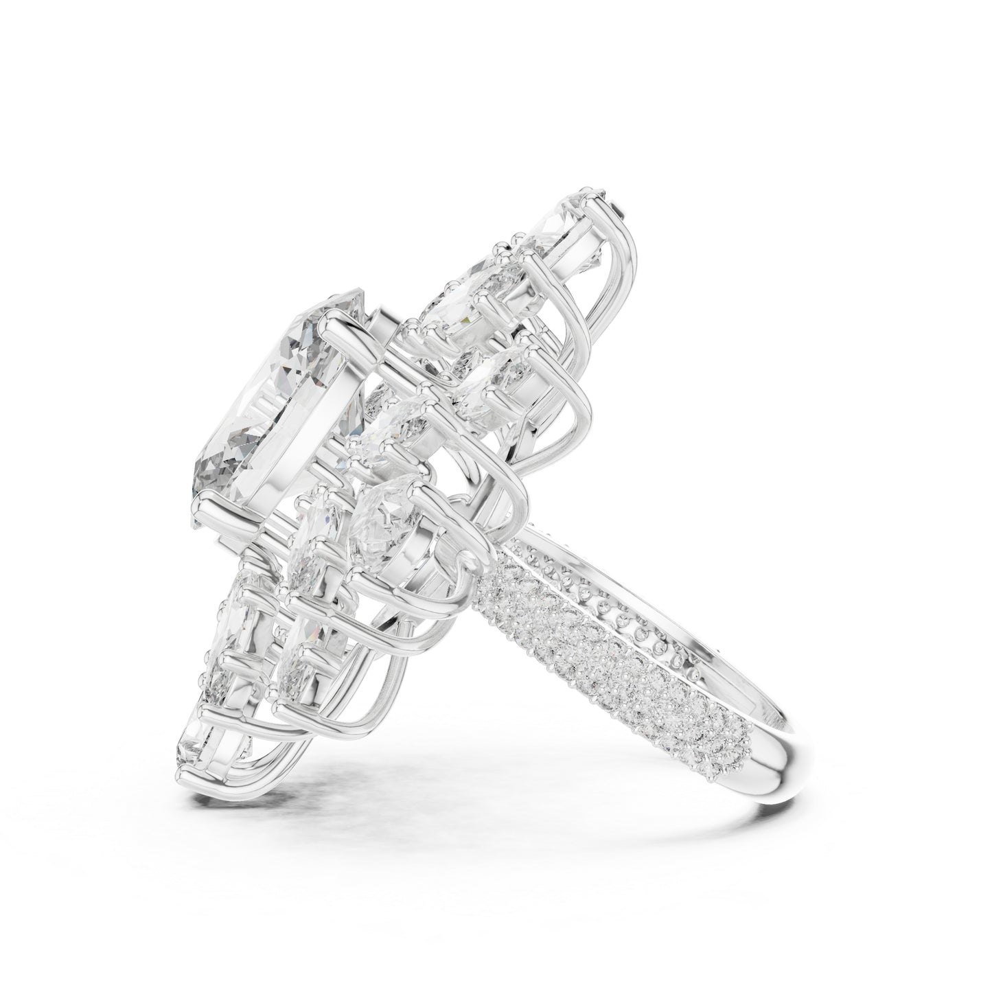 18K Rose Gold Round, Marquise, Pear & Oval Lab-Grown Diamond Everyday Wear Ring for Women | Pure Carat