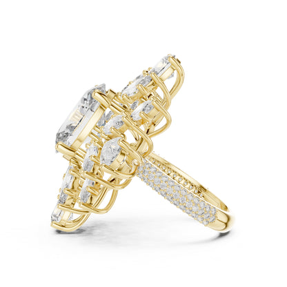 18K Rose Gold Round, Marquise, Pear & Oval Lab-Grown Diamond Everyday Wear Ring for Women | Pure Carat