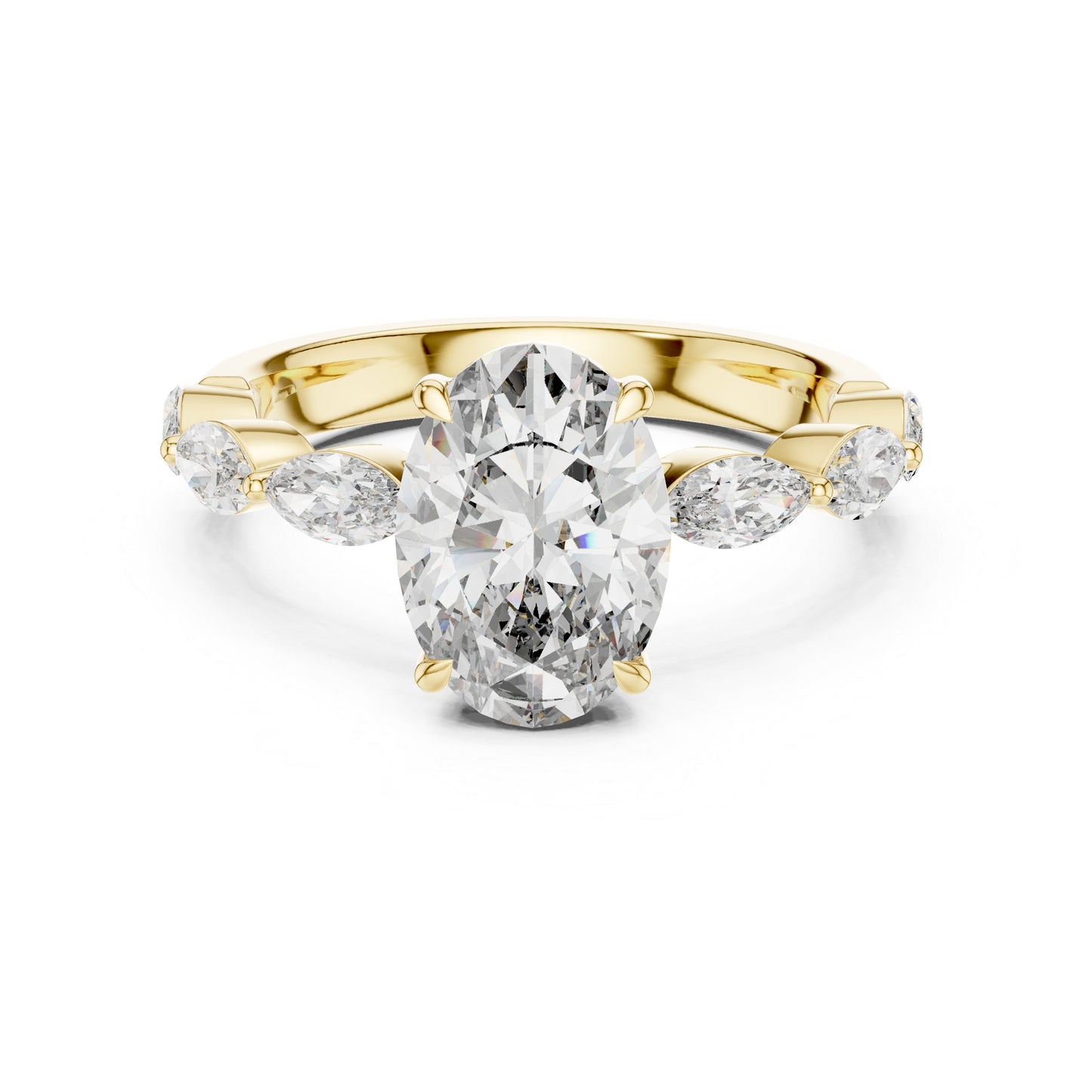14K White Gold Oval & Marquise Lab-Grown Diamond Anniversary Gift Ring for Women | Pure Carat