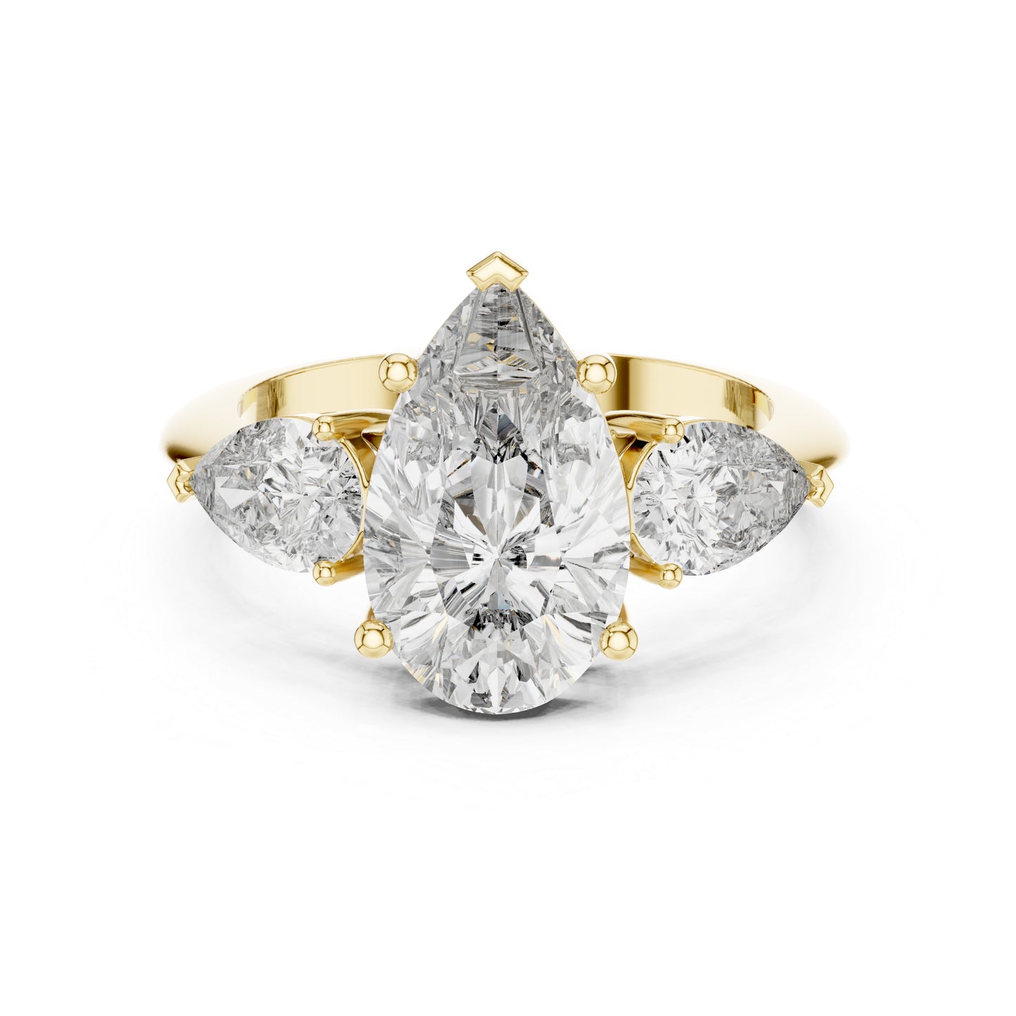 14K Yellow Gold Pear Lab-Grown Diamond Wedding Ring for Women | Pure Carat