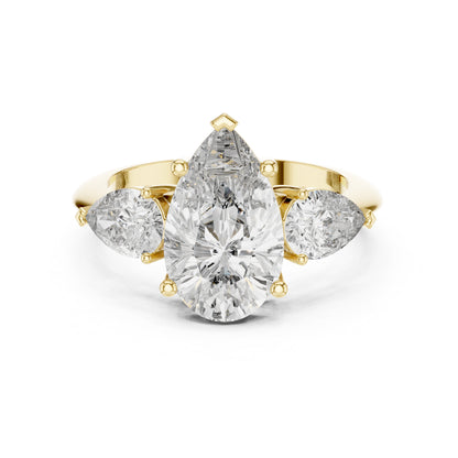 14K Yellow Gold Pear Lab-Grown Diamond Wedding Ring for Women | Pure Carat