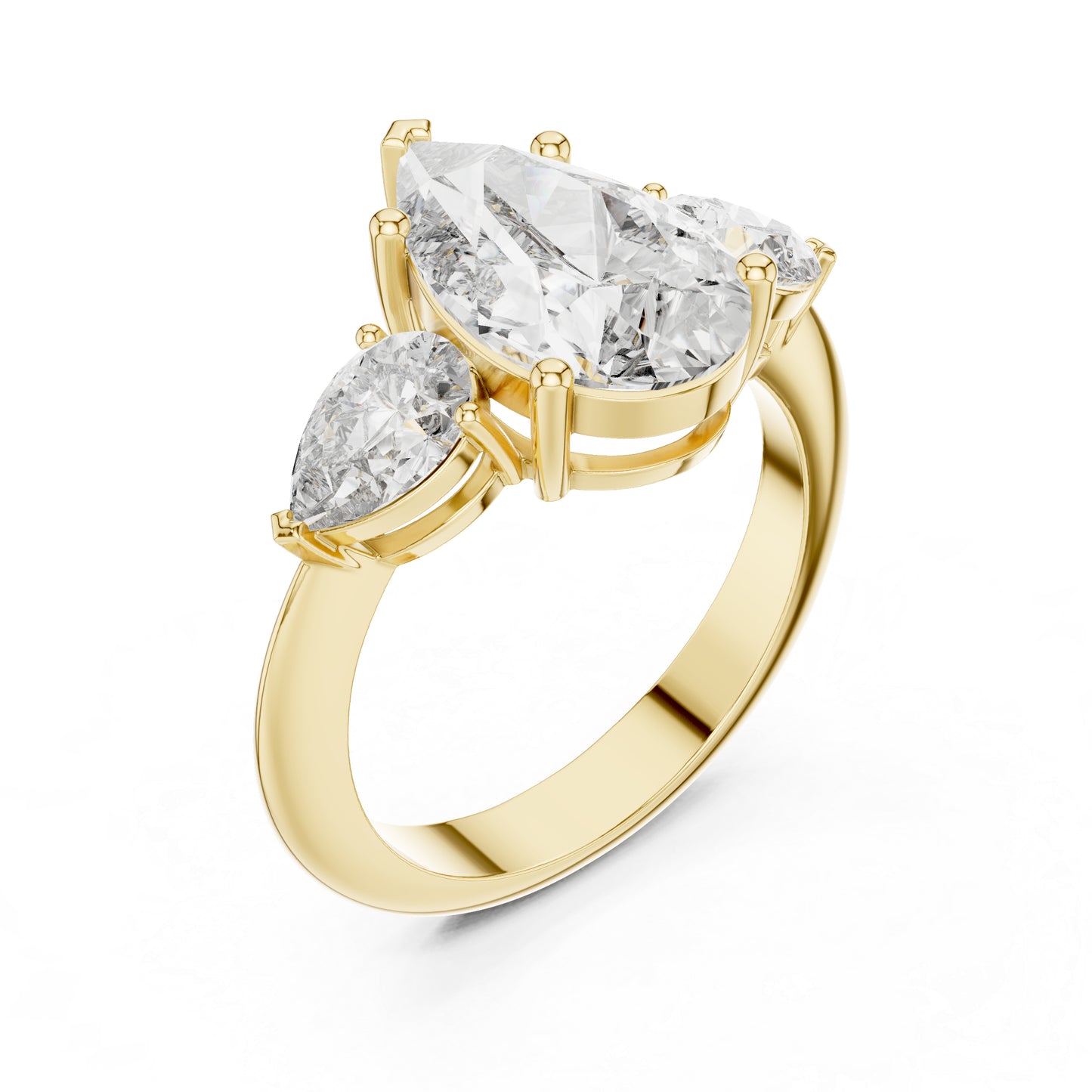 14K Yellow Gold Pear Lab-Grown Diamond Wedding Ring for Women | Pure Carat