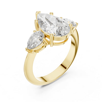 14K Yellow Gold Pear Lab-Grown Diamond Wedding Ring for Women | Pure Carat