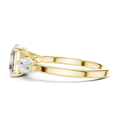 18K Rose Gold Asscher & Kite Lab-Grown Diamond Engagement Ring for Women | Pure Carat