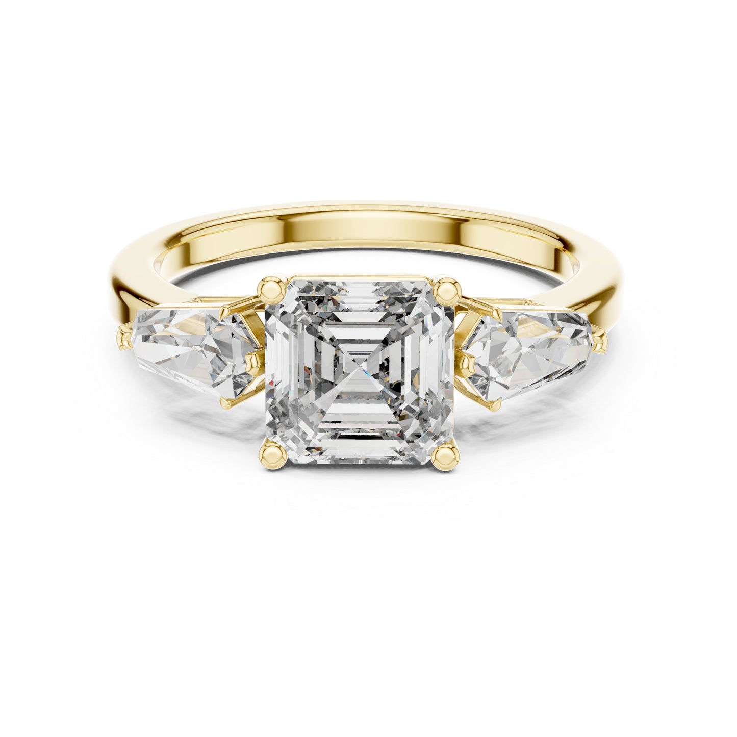 18K Rose Gold Asscher & Kite Lab-Grown Diamond Engagement Ring for Women | Pure Carat