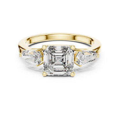 18K Rose Gold Asscher & Kite Lab-Grown Diamond Engagement Ring for Women | Pure Carat