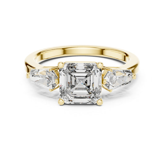 18K Rose Gold Asscher & Kite Lab-Grown Diamond Engagement Ring for Women | Pure Carat