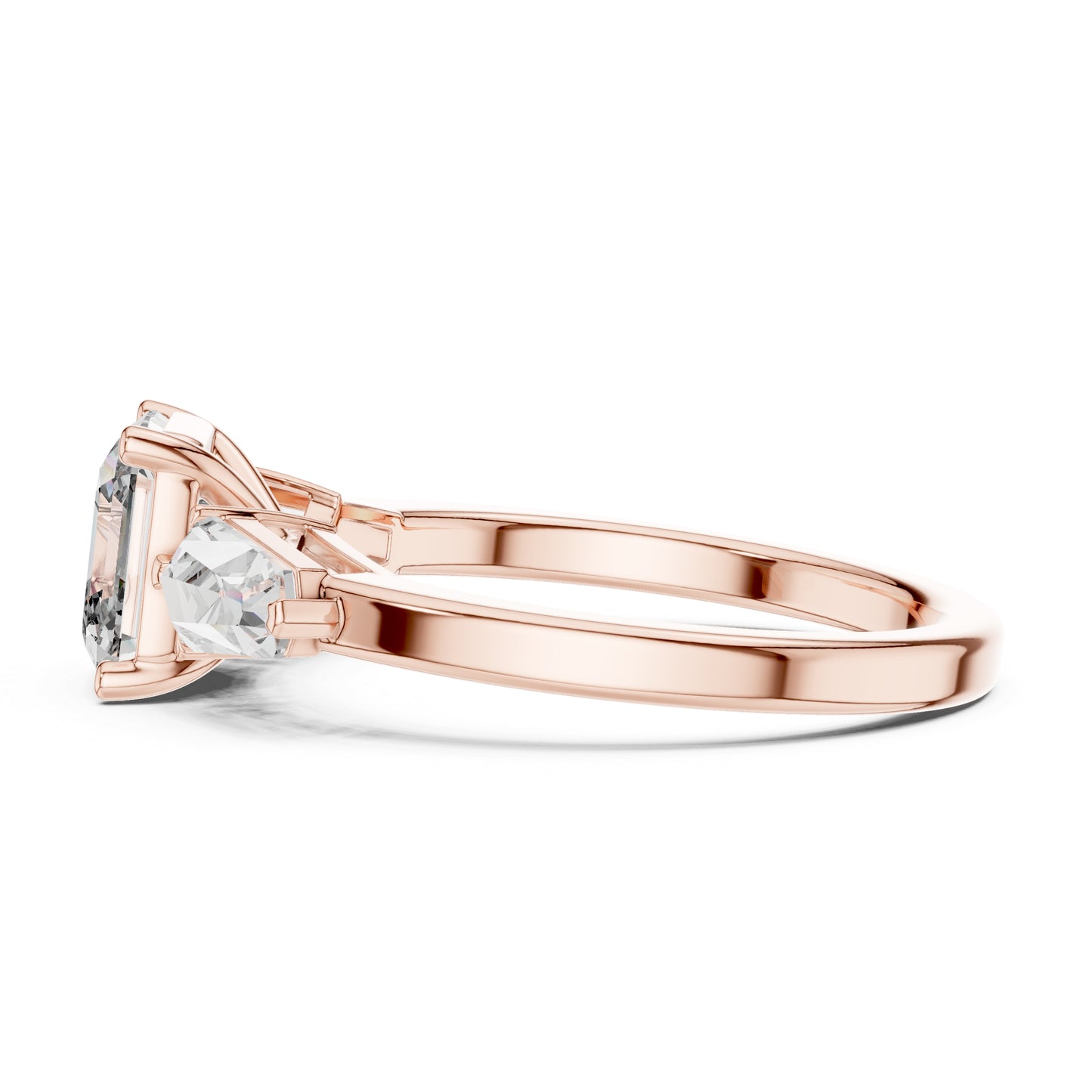18K Rose Gold Asscher & Kite Lab-Grown Diamond Engagement Ring for Women | Pure Carat