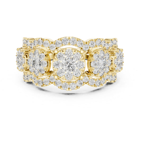14K Yellow Gold Round Lab-Grown Diamond Everyday Wear Ring for Women | Pure Carat