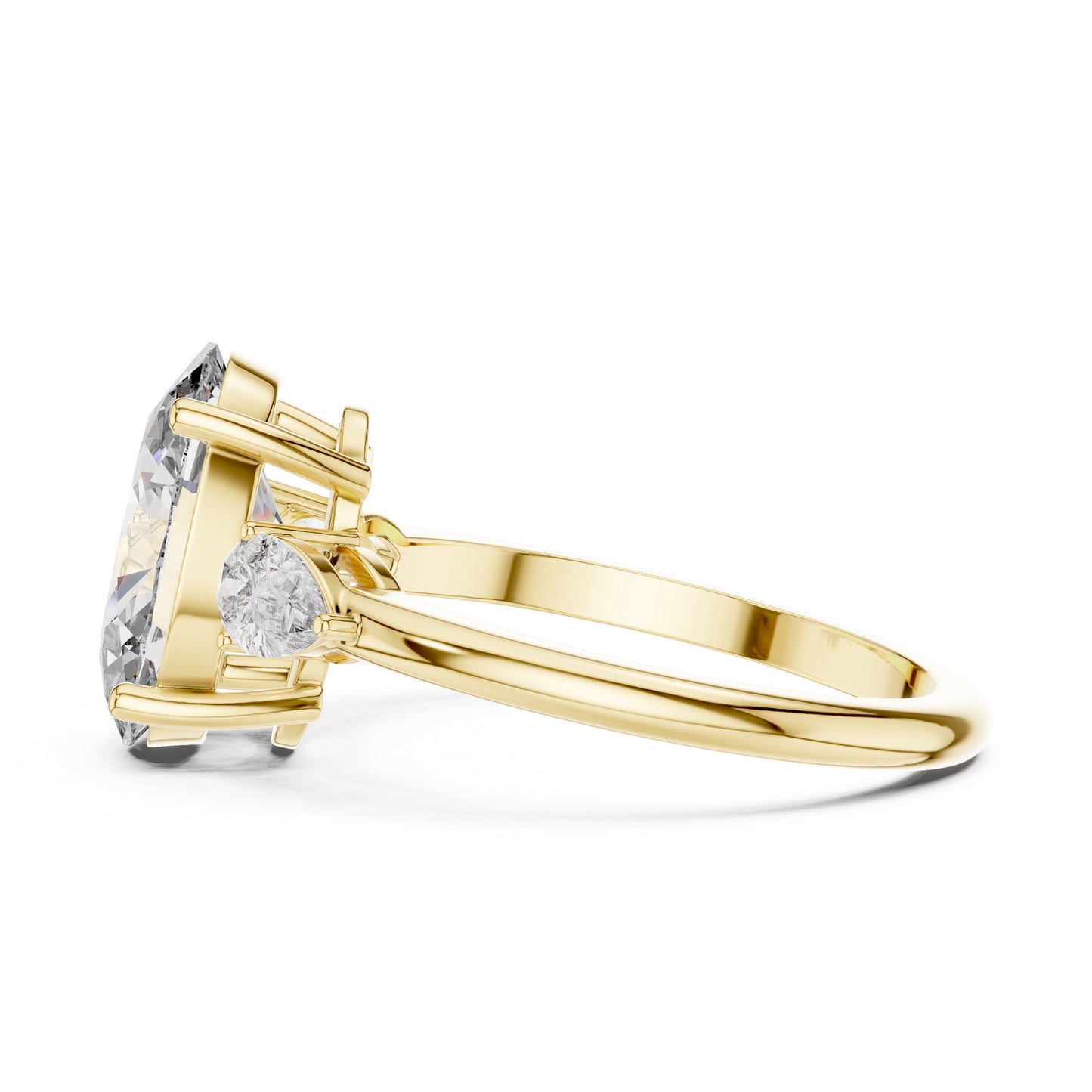 Oval & Pear Lab-Grown Diamond Bridal Stud Ring in 14K White Gold – Pure Carat