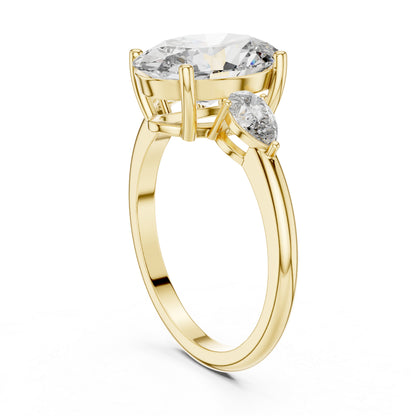 Oval & Pear Lab-Grown Diamond Bridal Stud Ring in 14K White Gold – Pure Carat