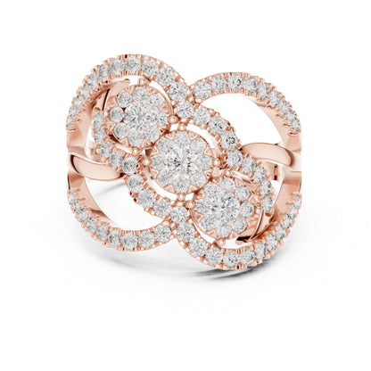 18K Rose Gold Round Lab-Grown Diamond Engagement Ring for Women | Pure Carat