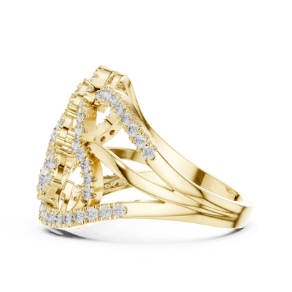 18K Rose Gold Round Lab-Grown Diamond Engagement Ring for Women | Pure Carat