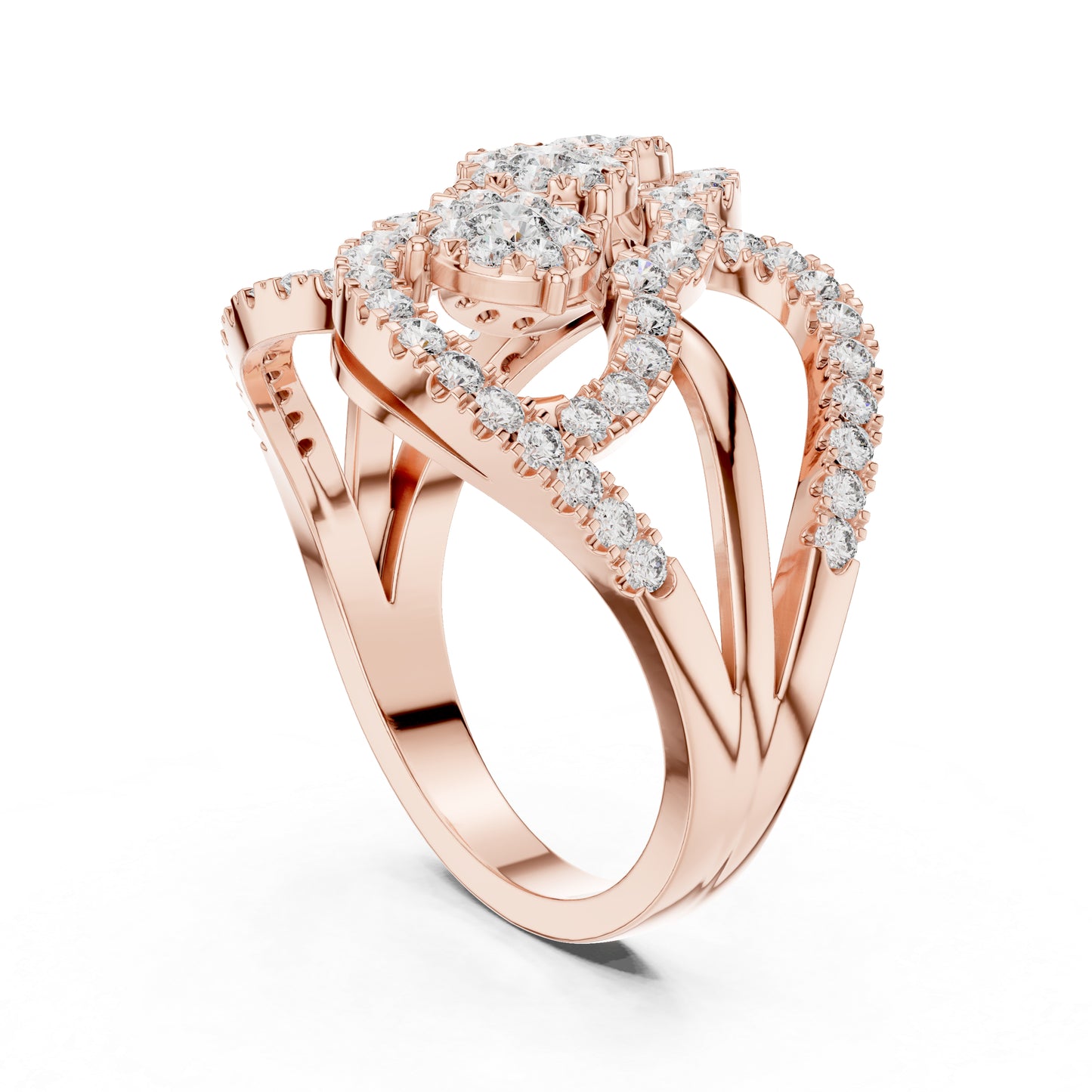 18K Rose Gold Round Lab-Grown Diamond Engagement Ring for Women | Pure Carat