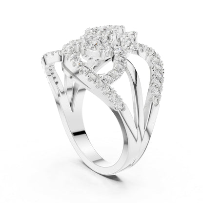 18K Rose Gold Round Lab-Grown Diamond Engagement Ring for Women | Pure Carat