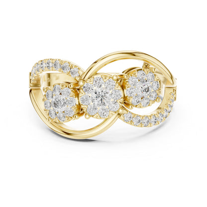 18K Yellow Gold Round Lab-Grown Diamond Engagement Ring for Women | Pure Carat