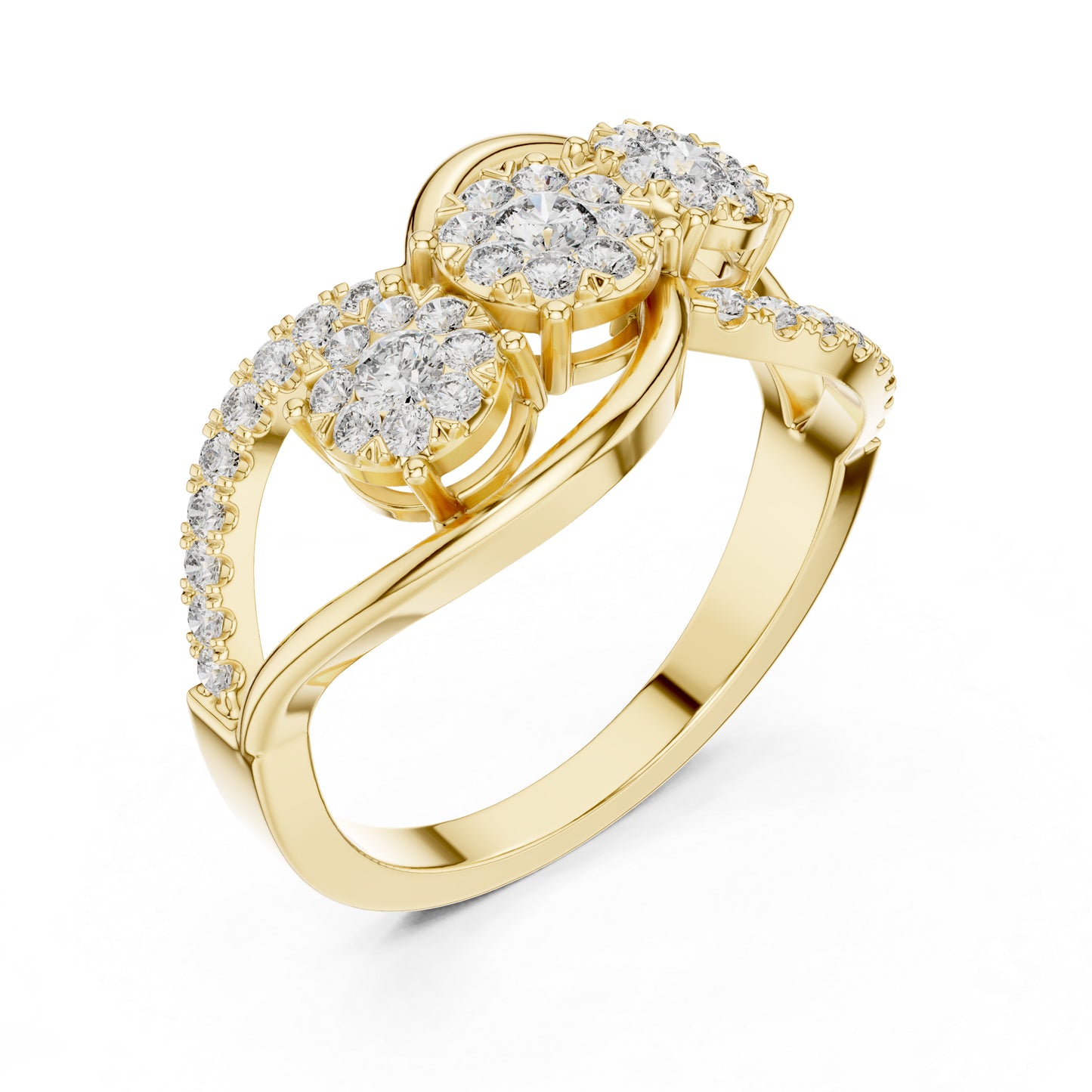 18K Yellow Gold Round Lab-Grown Diamond Engagement Ring for Women | Pure Carat