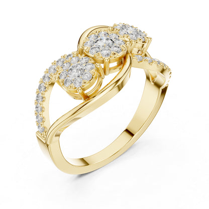 18K Yellow Gold Round Lab-Grown Diamond Engagement Ring for Women | Pure Carat