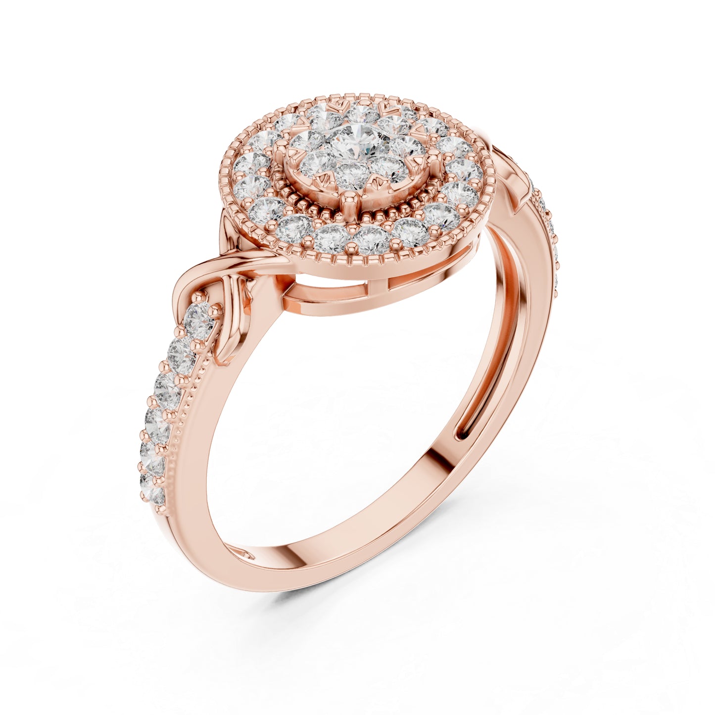 18K Rose Gold Round Lab-Grown Diamond Everyday Wear Ring for Women | Pure Carat