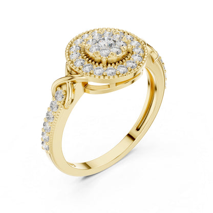 18K Rose Gold Round Lab-Grown Diamond Everyday Wear Ring for Women | Pure Carat