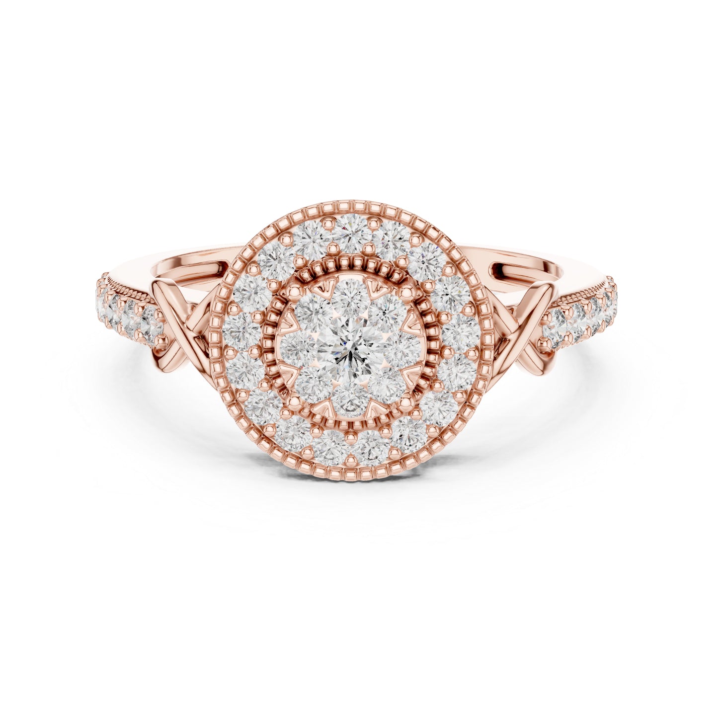 18K Rose Gold Round Lab-Grown Diamond Everyday Wear Ring for Women | Pure Carat