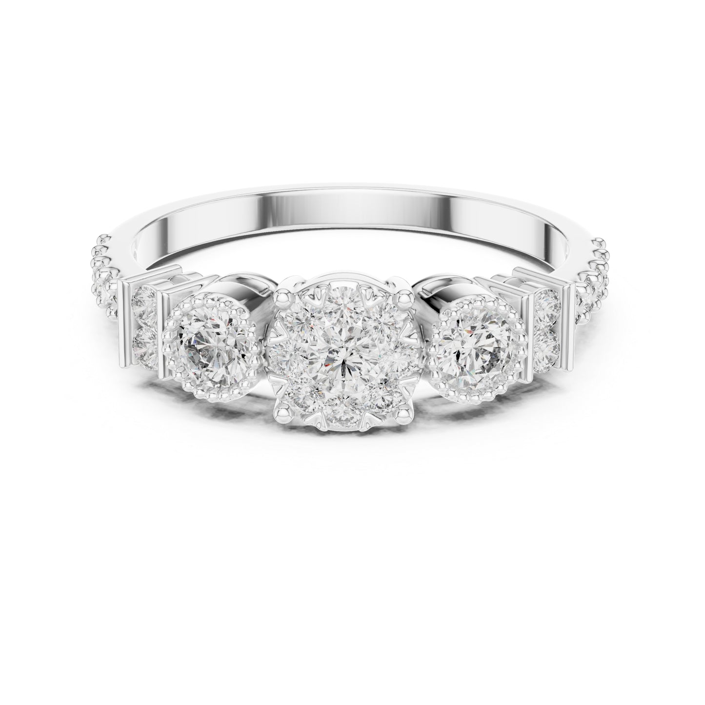 14K White Gold Round Lab-Grown Diamond Anniversary Gift Ring for Women | Pure Carat
