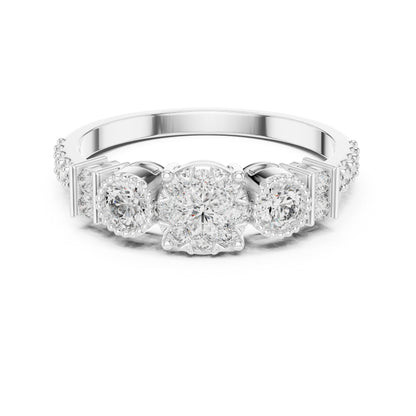 14K White Gold Round Lab-Grown Diamond Anniversary Gift Ring for Women | Pure Carat