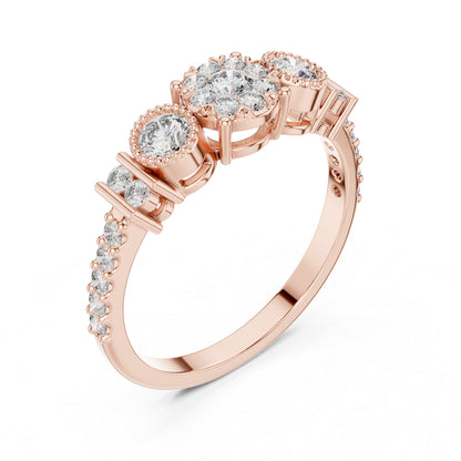 14K White Gold Round Lab-Grown Diamond Anniversary Gift Ring for Women | Pure Carat