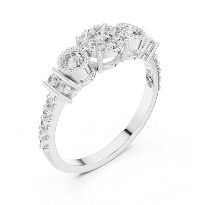 14K White Gold Round Lab-Grown Diamond Anniversary Gift Ring for Women | Pure Carat